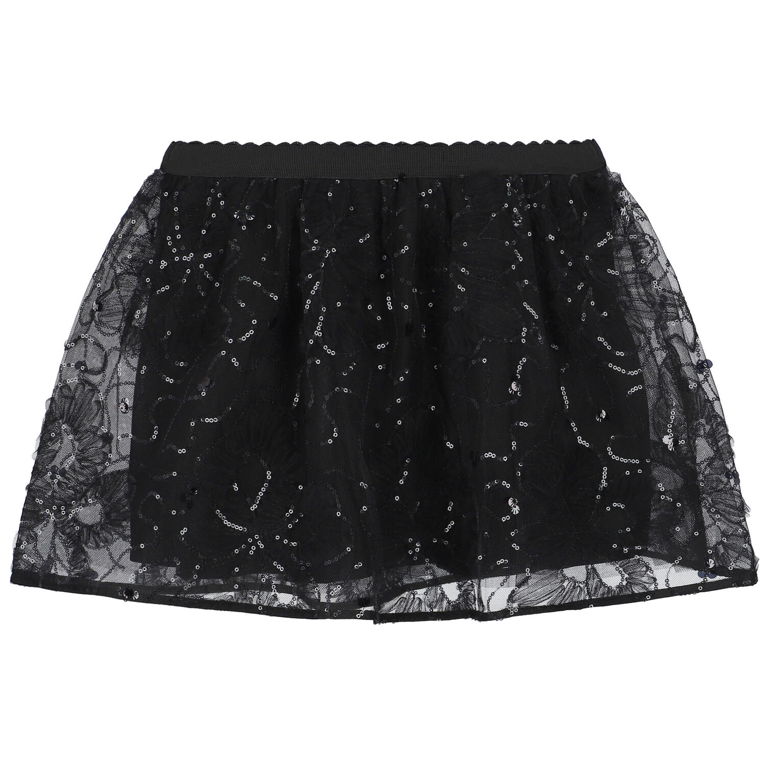 Girls Black Tulle Skirt, 3, hi-res image number null